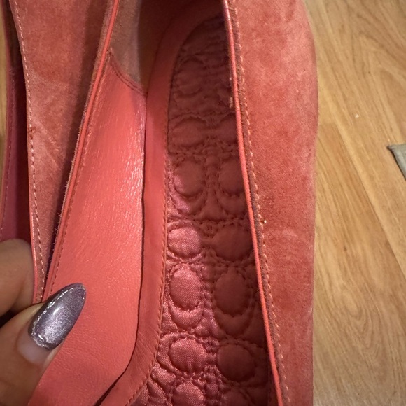 Coach Lydia Pink Suede Loafers with Bow and faux diamond accents - Picture 8 of 12